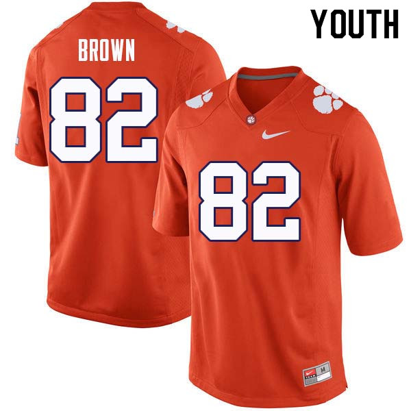 Youth #82 Will Brown Clemson Tigers College Football Jerseys Sale-Orange